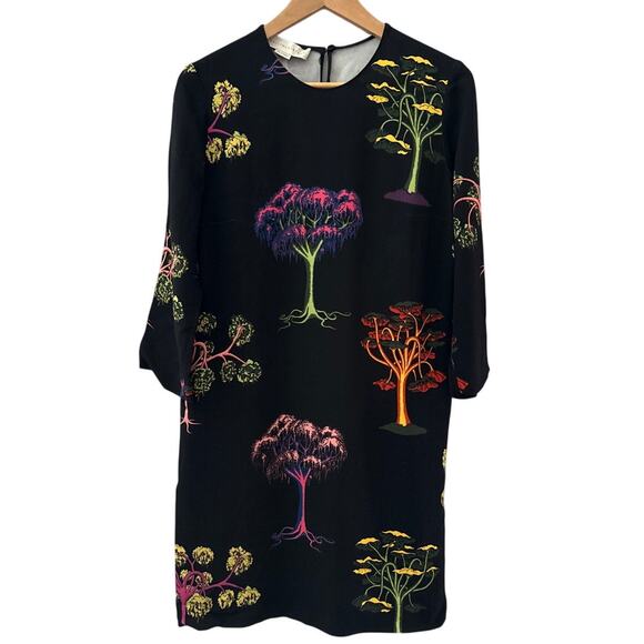 Stella McCarrney Multicolor Psychedelic Trees Shift Dress Size Medium (EU 40) - Picture 2 of 11